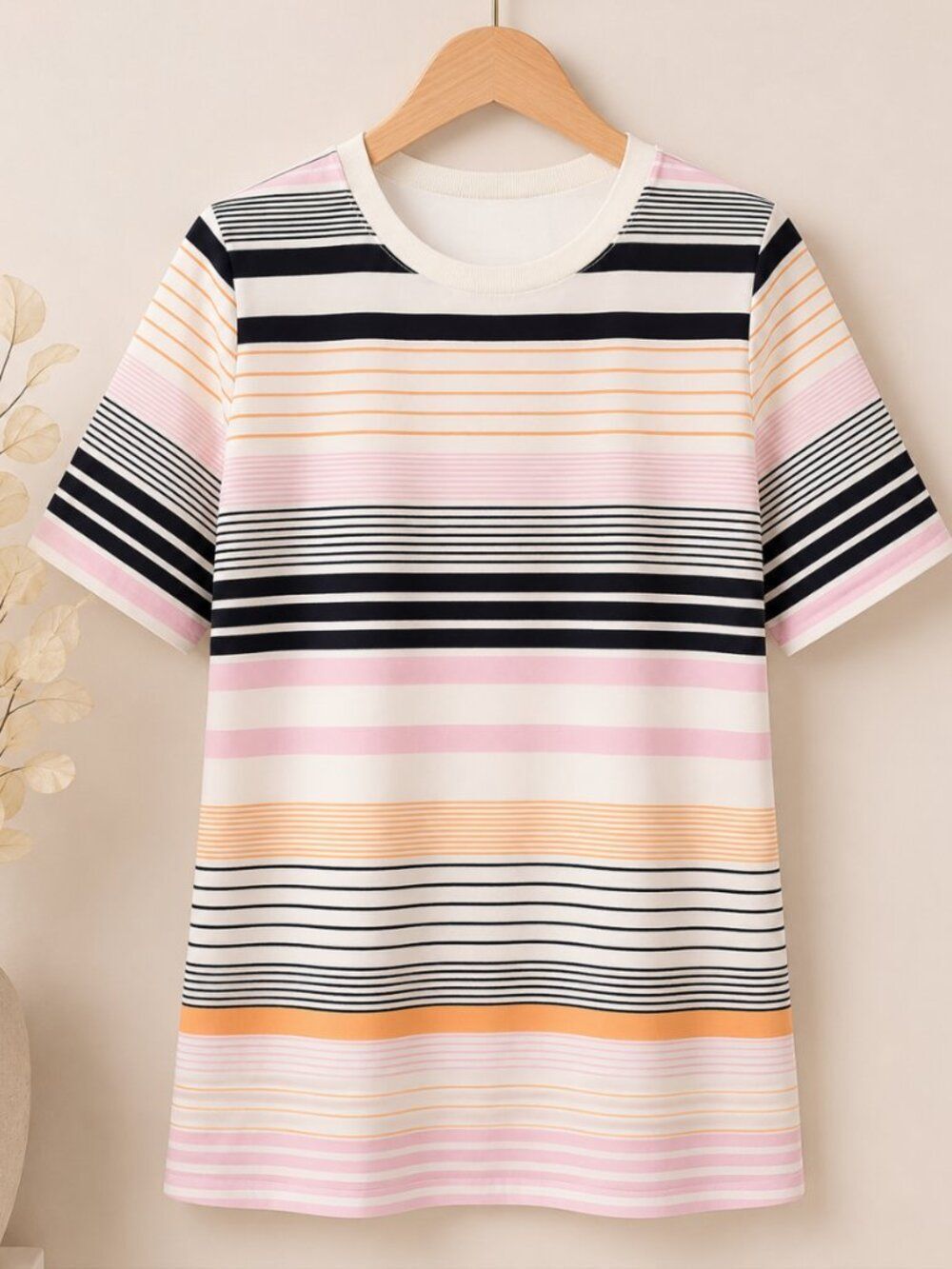 Ann Taylor Mixed Media Striped Short Sleeve Top - Size S - NWT